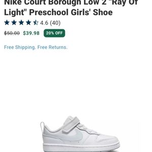 Nike Court borough low white/grey size 9c